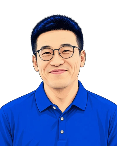 黄之燊的蓝色系漫画肖像