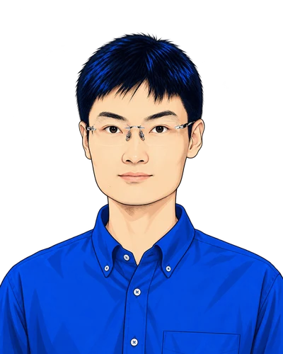 徐嵩林的蓝色系漫画肖像